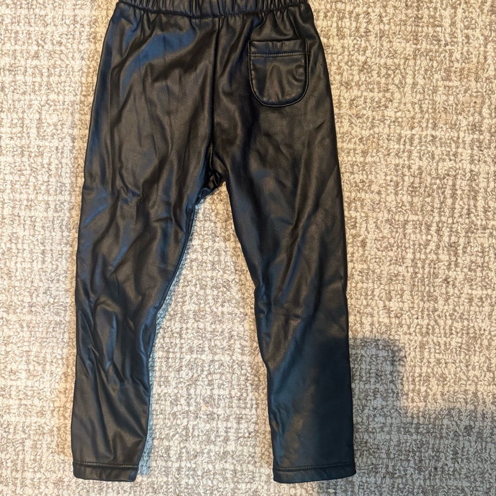 Zara Toddler Black Faux Leather Pants